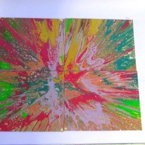 8" x 10" 4piece flat canvas acrylic painting